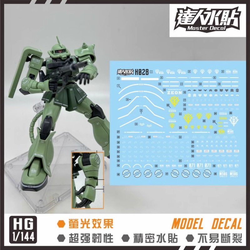 Model Kit Gundam Wing - Master Decal H028 Fluoreszierende Wasserschiebeaufkleber, passend