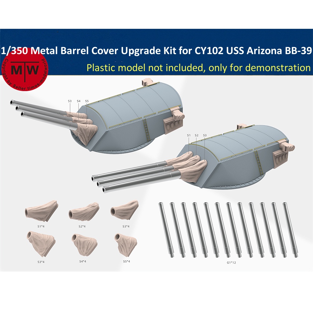 Model Kit Uss Arizona - Upgrade-Kit für Metallfassabdeckung im Maßstab 1:350