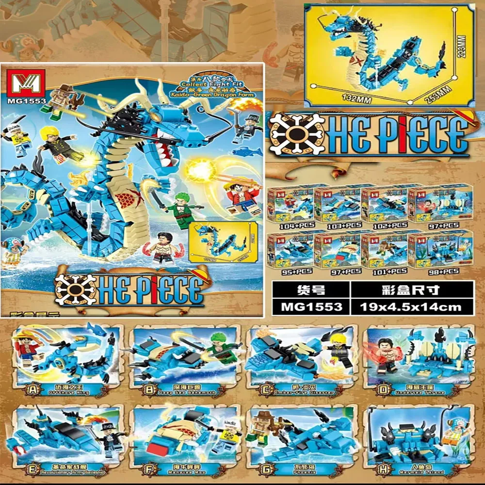 Model Kit Companies - 8-in-1 One Piece Bausteine Blauer Drache